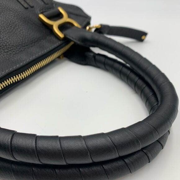 Auth Chloe Black Marcie Medium Satchel Preloved Excellent - Picture 9 of 16